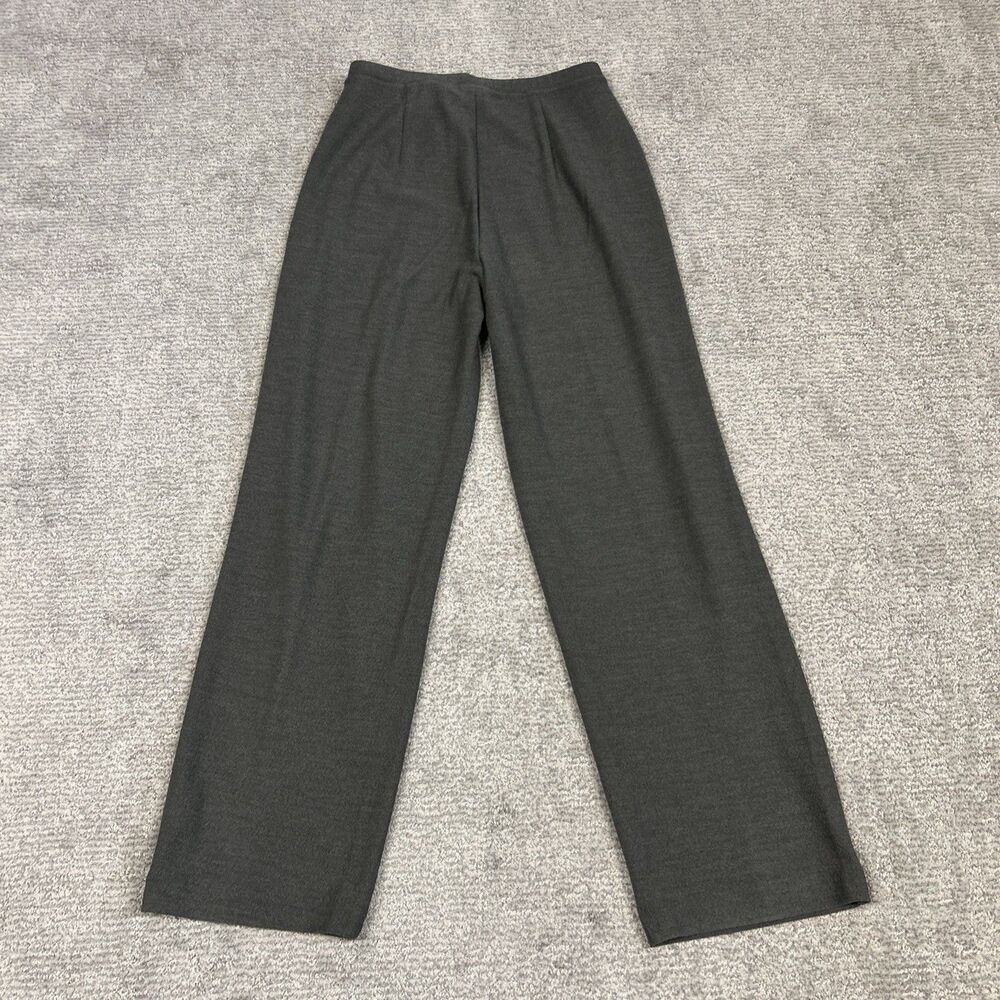 Eileen Fisher Pants Womens Small Wool Straight Leg Gray Green Pull On Stretch - Picture 6 of 7